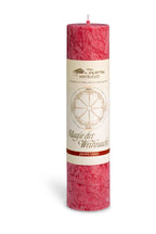 Magie der Weihnacht, Weihnachtskerze aus der Allgäuer Heilkräutermanufaktur, Farbe rot. Mit Banderole, aus der Serie Jahresrad