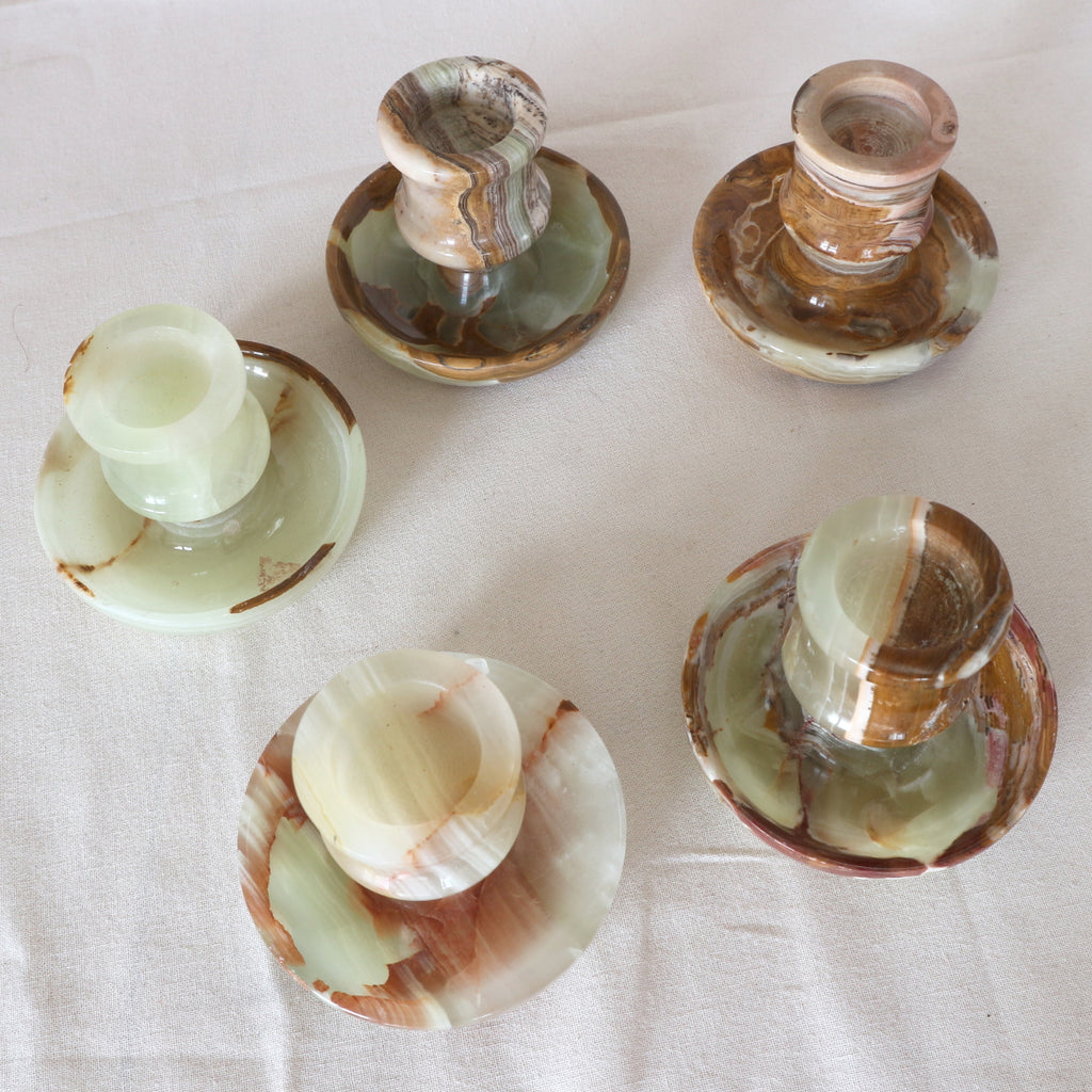 Onyx marble candle holder