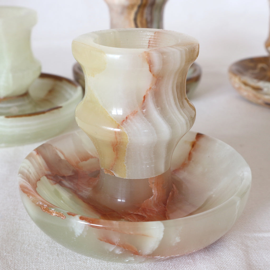 Onyx marble candle holder
