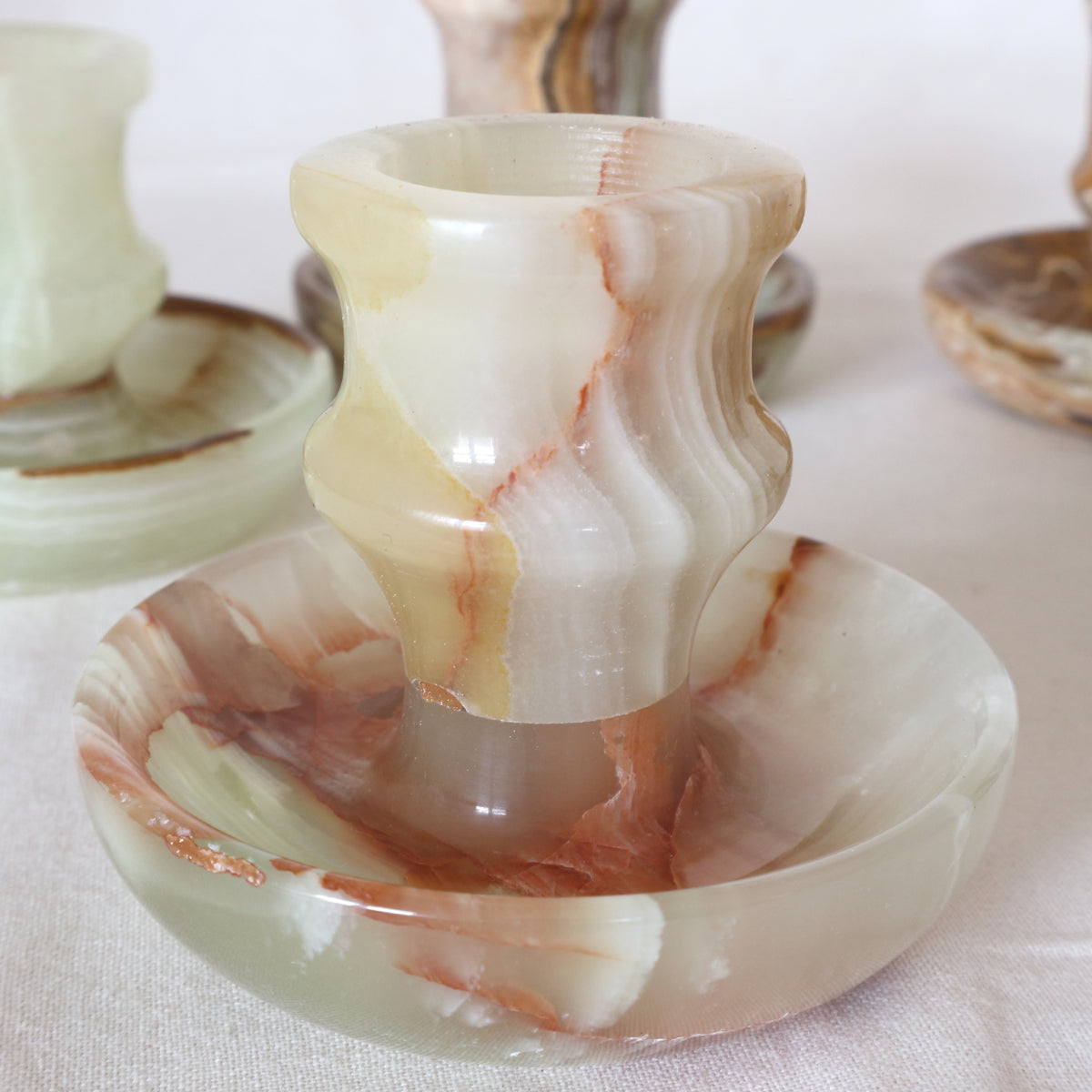 Onyx marble candle holder