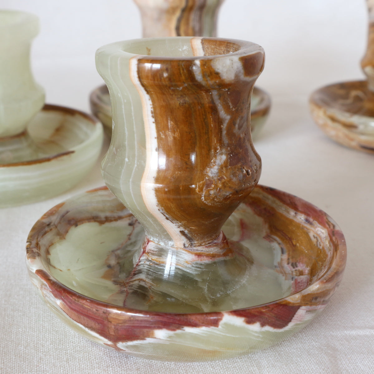 Onyx marble candle holder