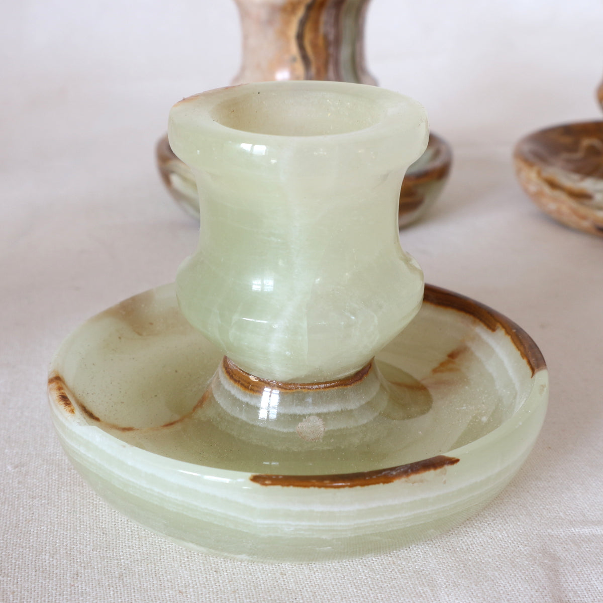 Onyx marble candle holder