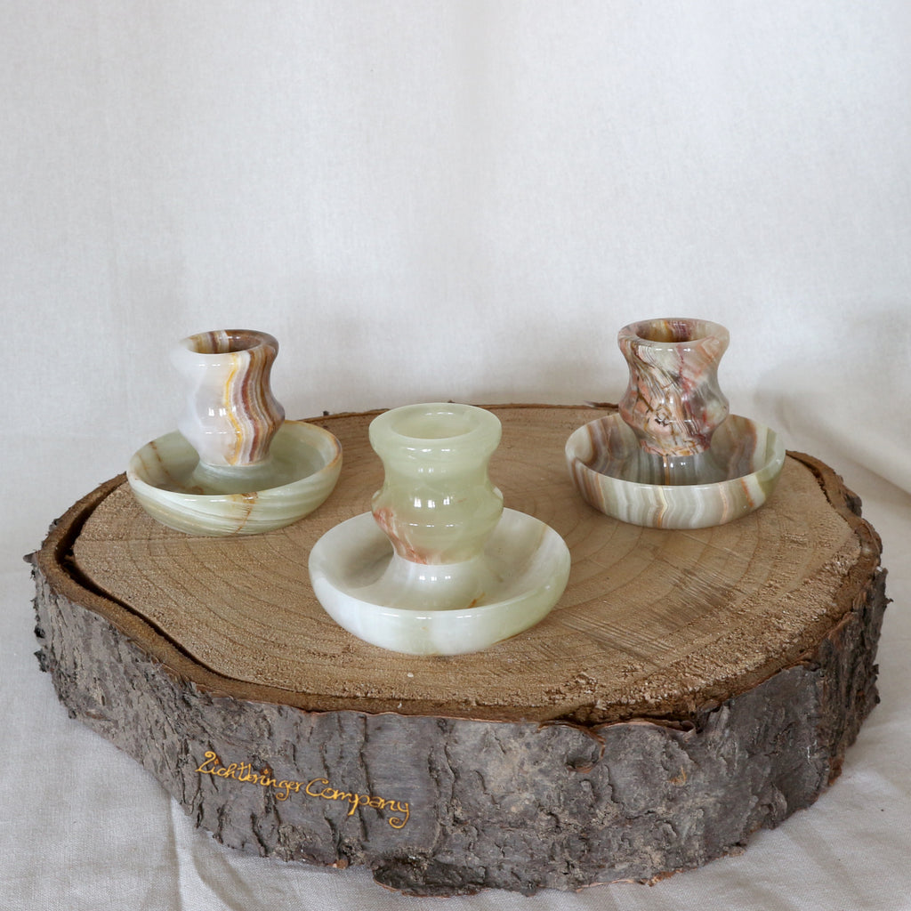 Onyx marble candle holder