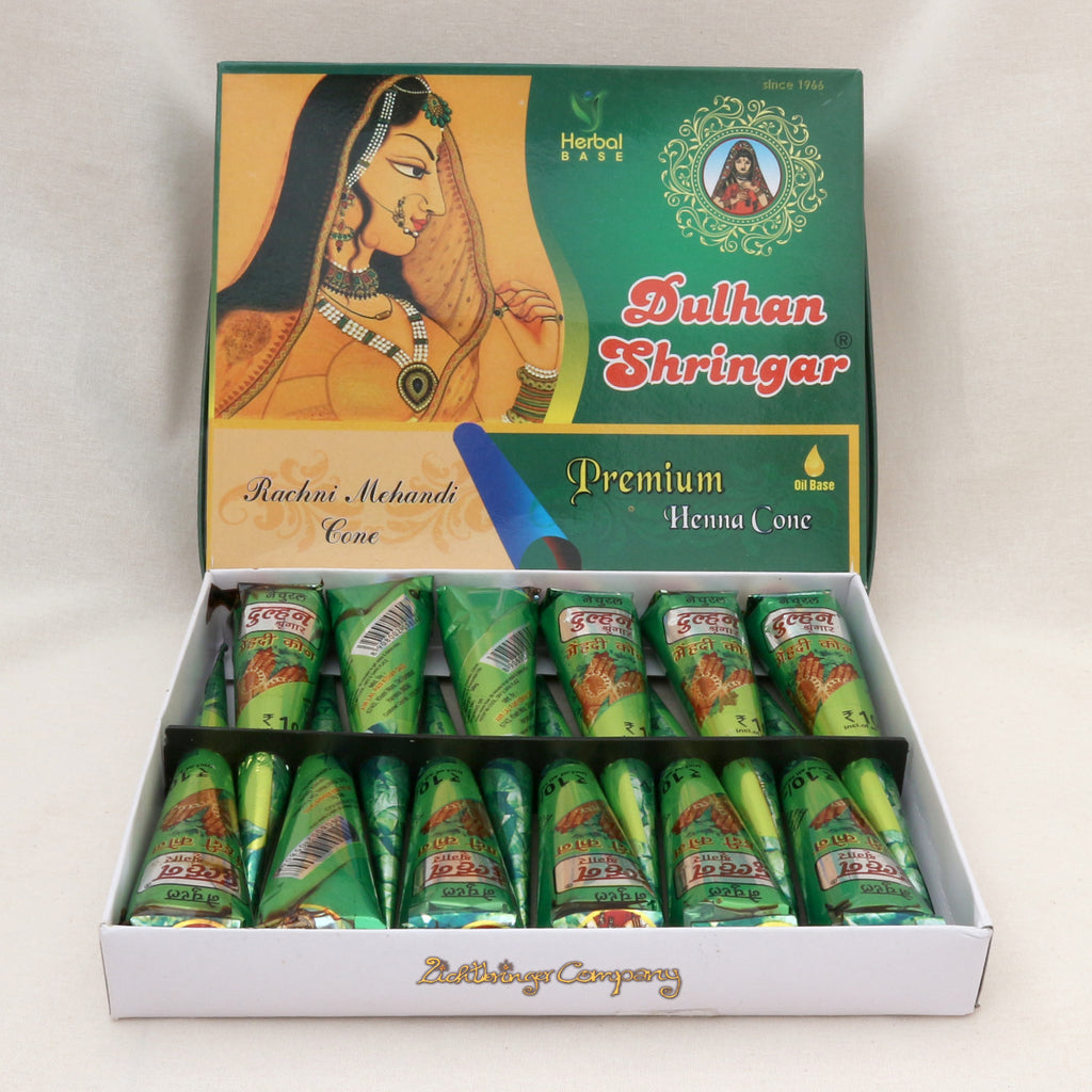 Dulhan Shringar Henna Tube mit gebrauchsfertiger rotbrauner Henna Paste, 12er Set