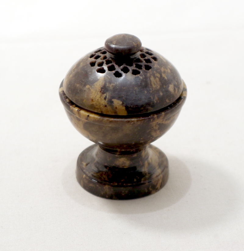 Speckstein Mini Kelch mit Deckel ~ für Räucherkegel