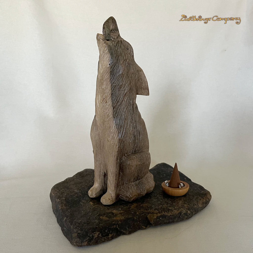 Heulender Wolf - Halter für Räucherkegel