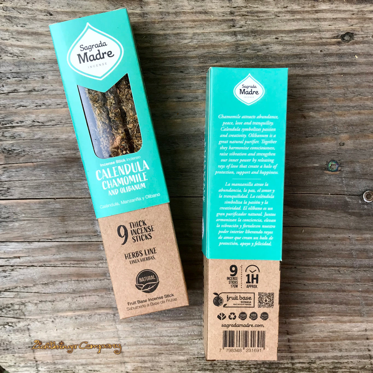 Sagrada Madre Räucherstäbchen Calendula Chamomile and Olibanum, Verpackung