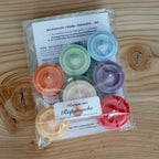 Regenbogen Chakra Teelichte Set, verpackt in Zellglasbeutel