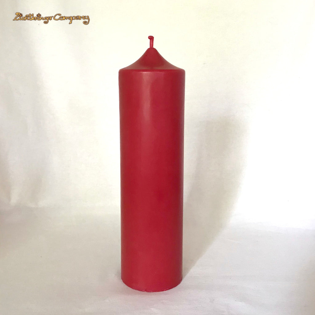 Rote Stumpen aus Rapswachs Höhe 21  cm