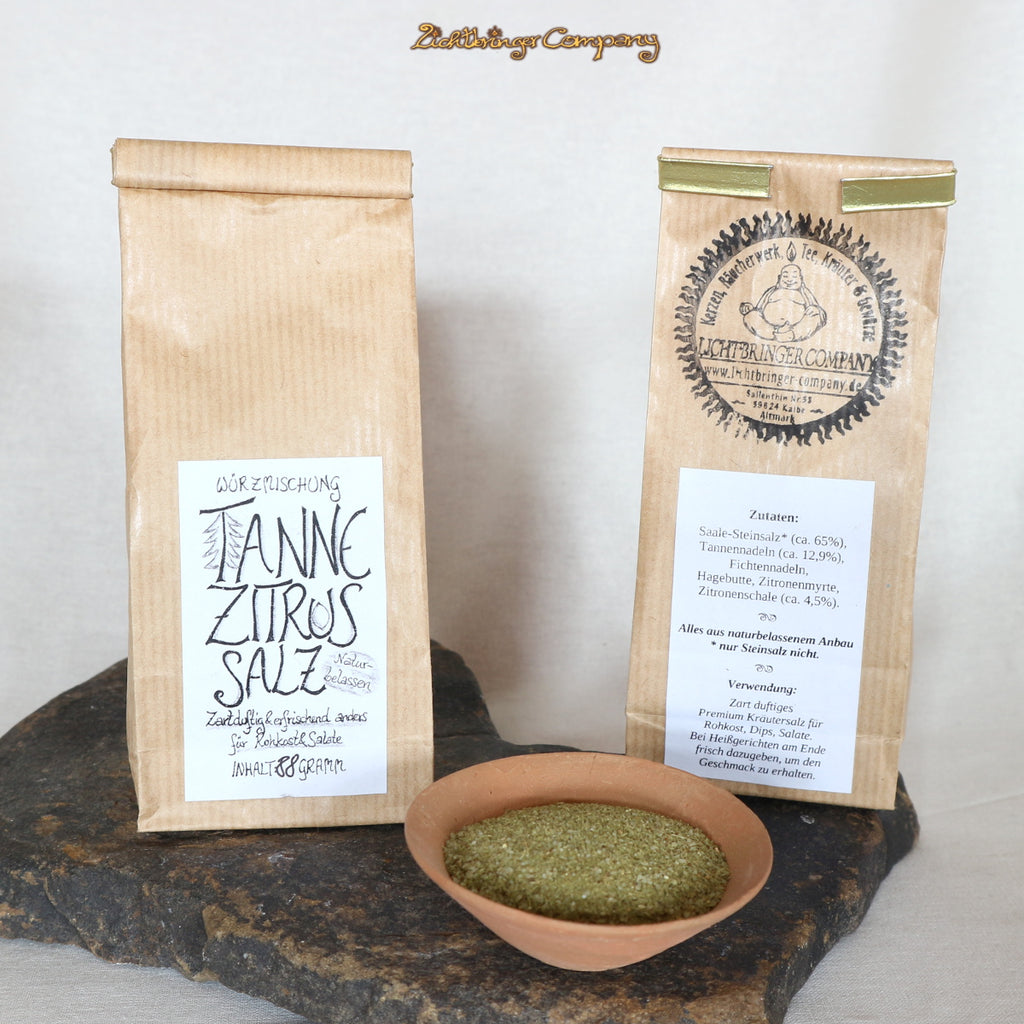 Tanne-Zitrus-Salz im Blockbodenbeutel