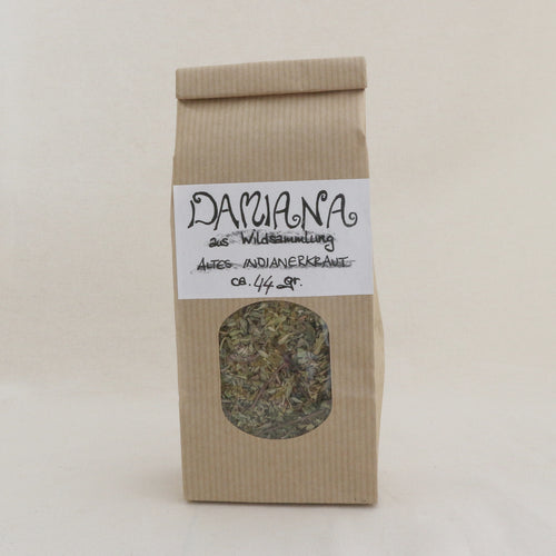 Damiana Tee im Papierbeutel mit Sichtfenster
