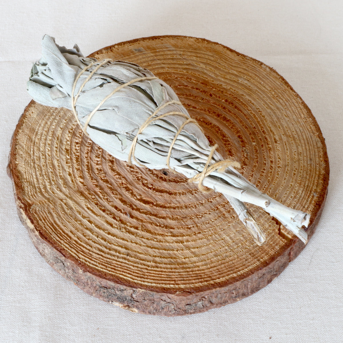 Weißer Salbei Räucherbündel klein – ca. 10-12 cm lang, 15 Gramm – handgebundener Smudge Stick aus getrockneten Salbeiblättern